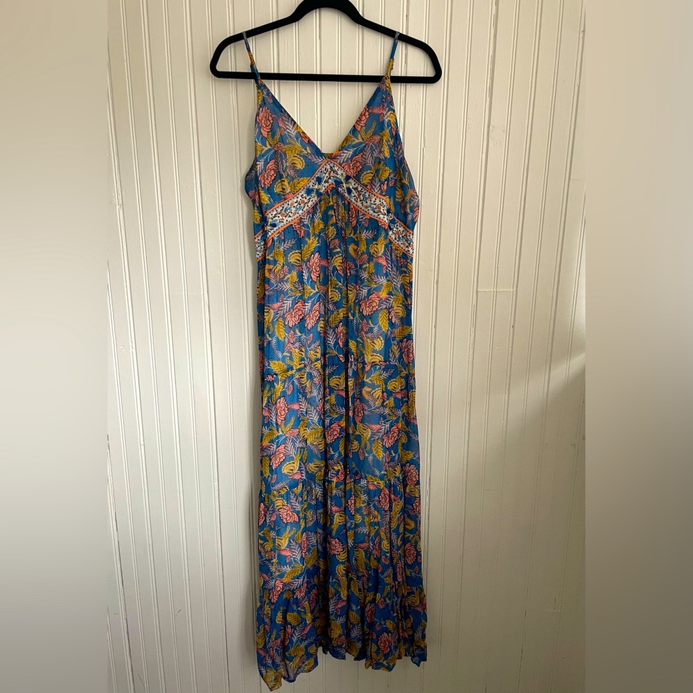 Women’s Anthropologie Verb by Pallavi Singhee Vineyard Tiered Maxi Dress Sz 10